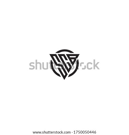 Initial Letter SCB triangle monogram cool modern logo