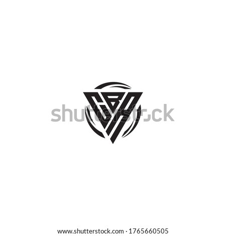 Initial Letter CBA triangle monogram cool modern logo