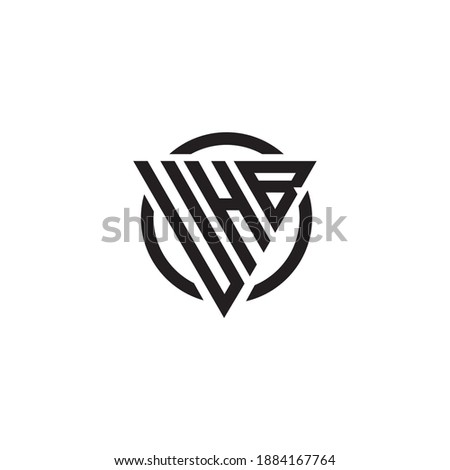 Initial letter UHB triangle monogram cool simple  modern logo concept 