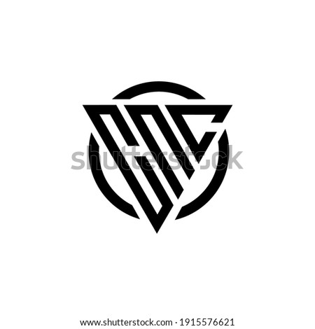Initial letter CNC triangle monogram cool simple modern logo concept