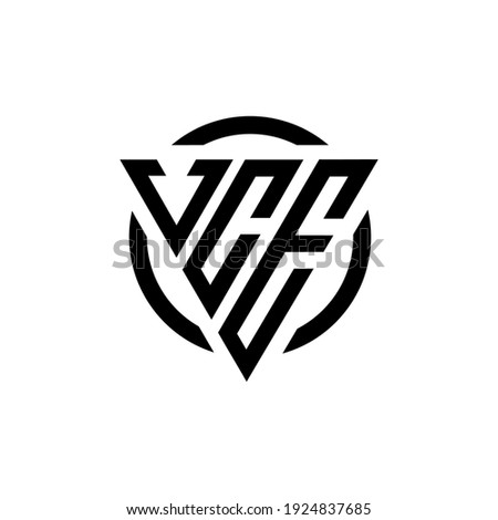 Initial letter VCE triangle monogram cool simple modern logo concept