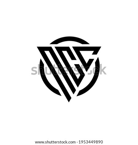 Initial letter NCC triangle monogram cool simple modern logo concept