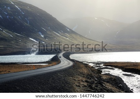 Similar – Foto Bild Route zwischen großen Bergen in Neuseeland