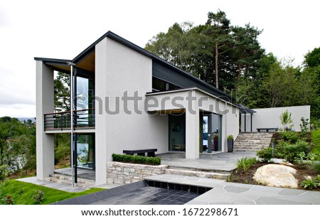 Similar – Image, Stock Photo Blue House Facade