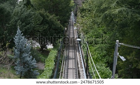 Similar – Image, Stock Photo View of the funicular cableway in the viewpoint of Sugar Loaf.