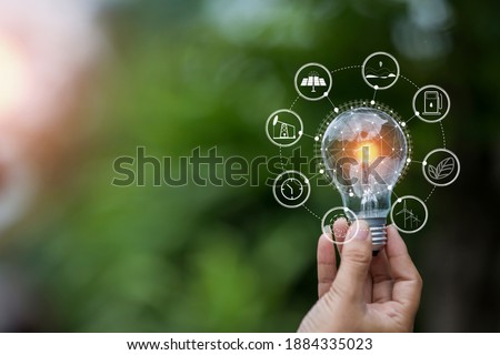 Similar – Image, Stock Photo Light bulbs against an orange background