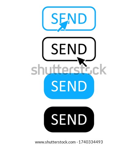 Send message icon, button set. Vector icons