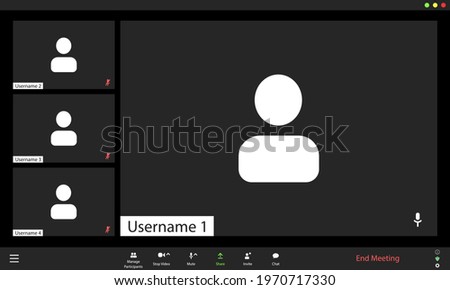 Video conference user interface, video conference calls window overlay