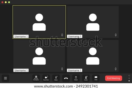 Video conference user interface, video conference calls window overlay