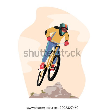 Similar – Image, Stock Photo Professional cyclist riding bike in park