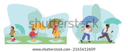 Similar – Boy walking in water of lake