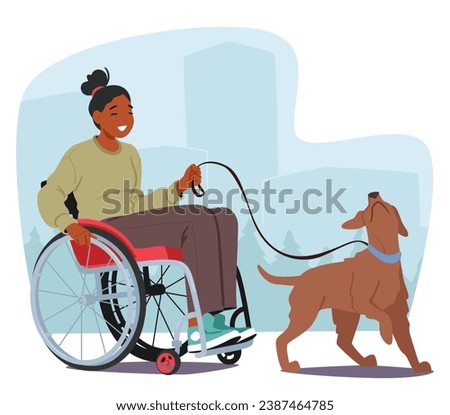 Similar – Image, Stock Photo Woman in wheelchair with her dog outdoors