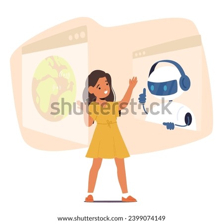 Chatbot Assists Kid In Learning, Offering Interactive Lessons, Answering Questions, And Providing Educational Games To Make The Learning Experience Enjoyable. Cartoon People Vector Illustration