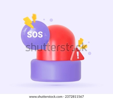 SOS emergency alert. Emergency siren light Icon. Emergency siren icon style warning. Vector creative banner template  