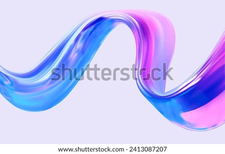 3d glass of abstract shape in the form of a wave. Vector Illustration