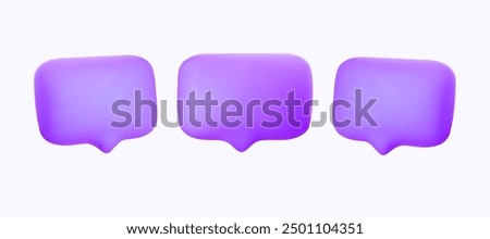 Empty speech bubble set for various text. Ideal for adding prices, greetings, or announcements. 3D vector graphics.
