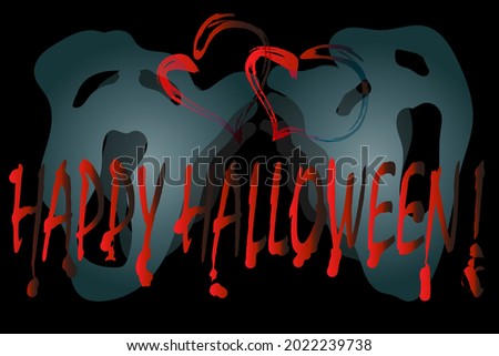 Vector Halloween poster with the bloody inscription 