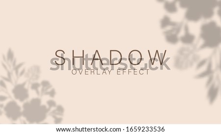 Shadow overlay effect. Transparent soft light and shadows from plant, branches, foliage and leaves. Mockup of transparent leaf shadow overlay effect and natural lightning. Vector mock up gradient mesh
