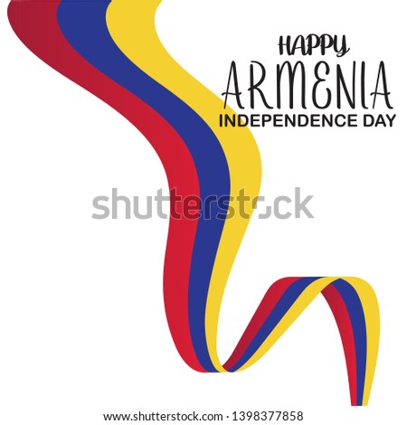 Armenia Independence Day Flat Patriotic Card. Happy National Day Armenia Vector Patriotic card. vector