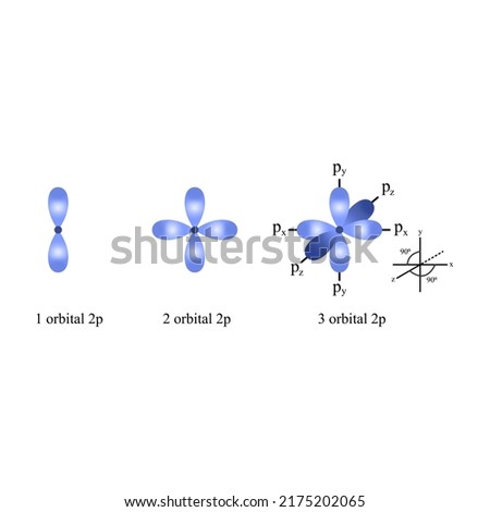 Orbital 2p in Electron Structure of Atom illustration vector