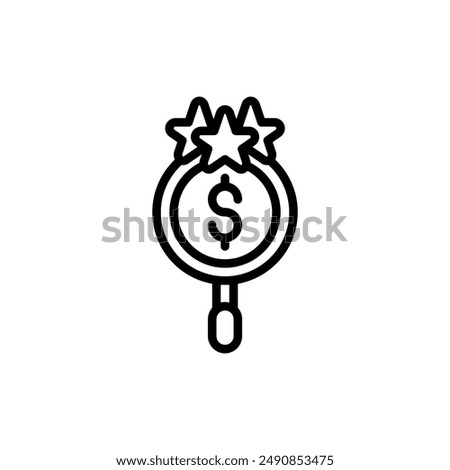 shopping money search outline icon and illustration