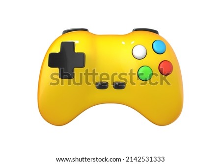 3D realistic gamepad. Wireless controller isolated on white background. Computer gaming. 3d cartoon vector icon.