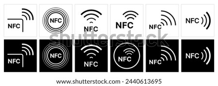 NFC sign. Contactless pay system icon. NFC payment symbol. wireless pay logo. Near field communication graphic pictogram. 