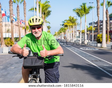 Similar – Image, Stock Photo Bearded male on deserted road