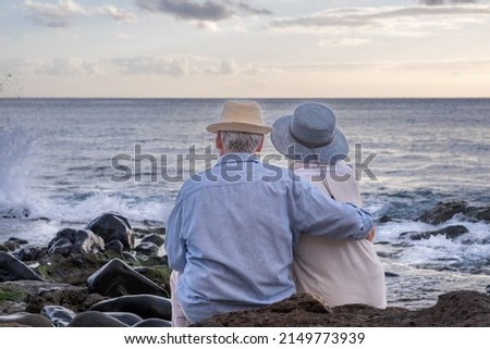 Similar – Image, Stock Photo Woman contemplating sea views