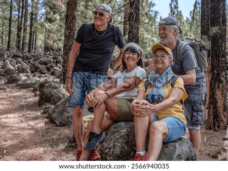 Similar – Image, Stock Photo Resting outdoor. Group of family members is walking in the field.  Zickental, Rohr, Southern Burgenland, Austria