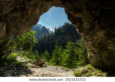 Similar – Image, Stock Photo View from the cave Valea Firii