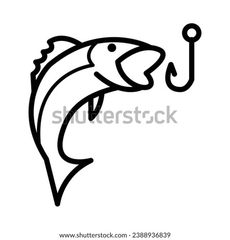 Fishing a fish icon vector design illustration free hobbies