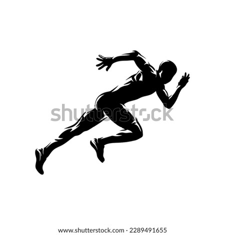 runner black silhouette with a white background