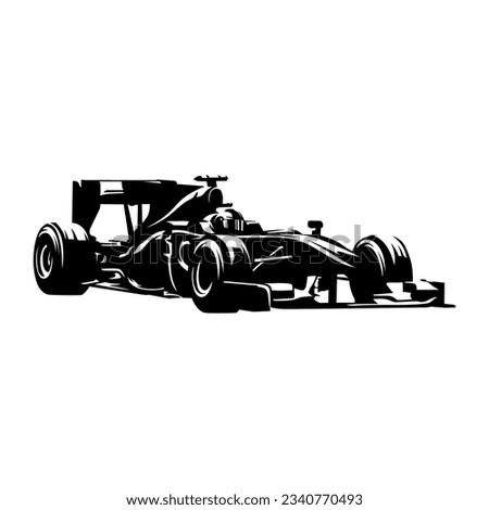 formula racing car silhouette isolated logo