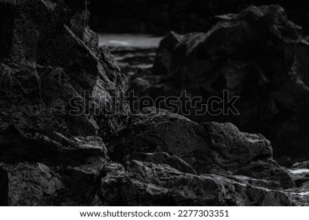 Image, Stock Photo Wet stones on coast of clear sea