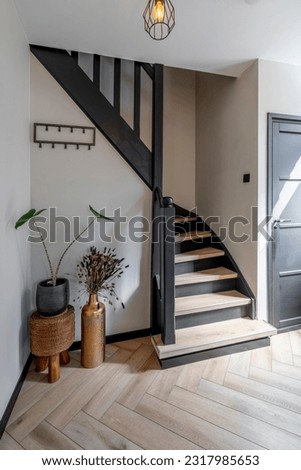 Similar – Image, Stock Photo Hall with staircase in house