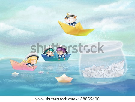 Illustration of childhood sea stories