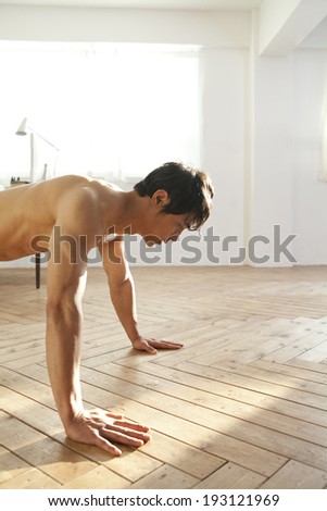 Korean man exercising