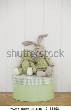 the image of giving birth and rabbit toys
