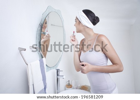 the image of woman with beauty care products