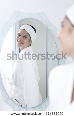 the image of woman with beauty care products
