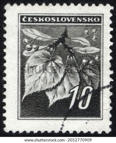 Postage stamps of the Czechoslovakia. Stamp printed in the Czechoslovakia. Stamp printed by Czechoslovakia. Foto stock © 