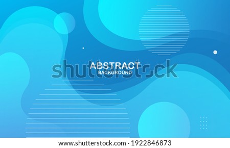 Liquid color background design. Blue elements with fluid gradient. Dynamic shapes composition. Vector illustration