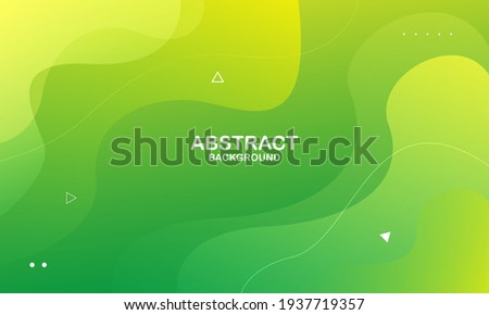 Abstract green and yellow color background. Dynamic shapes composition. Eps10 vector