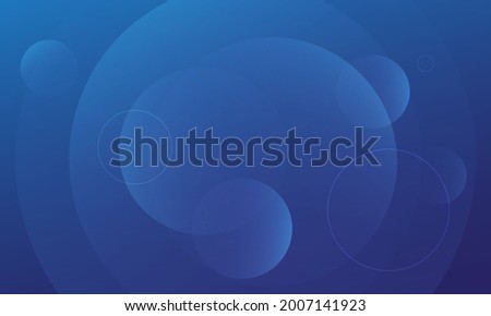 Abstract blue background with circles. Vector illustration
