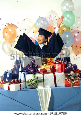 The image of high school students graduation in Korea
