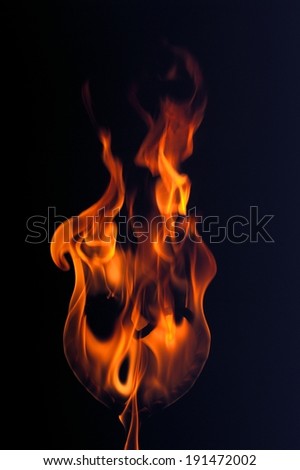 Fire flames around a heart shape