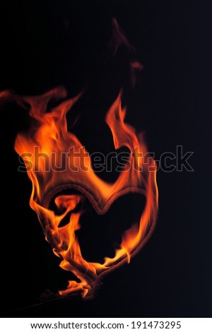 Fire flames around a heart object