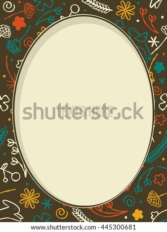 Rustic Border Frame Stock Vector Illustration 445300681 : Shutterstock