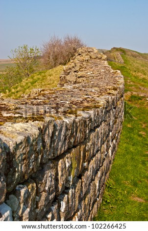 a part of the ancient Hadrian's wall in northern England